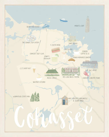 Cohasset Map Print 8x10