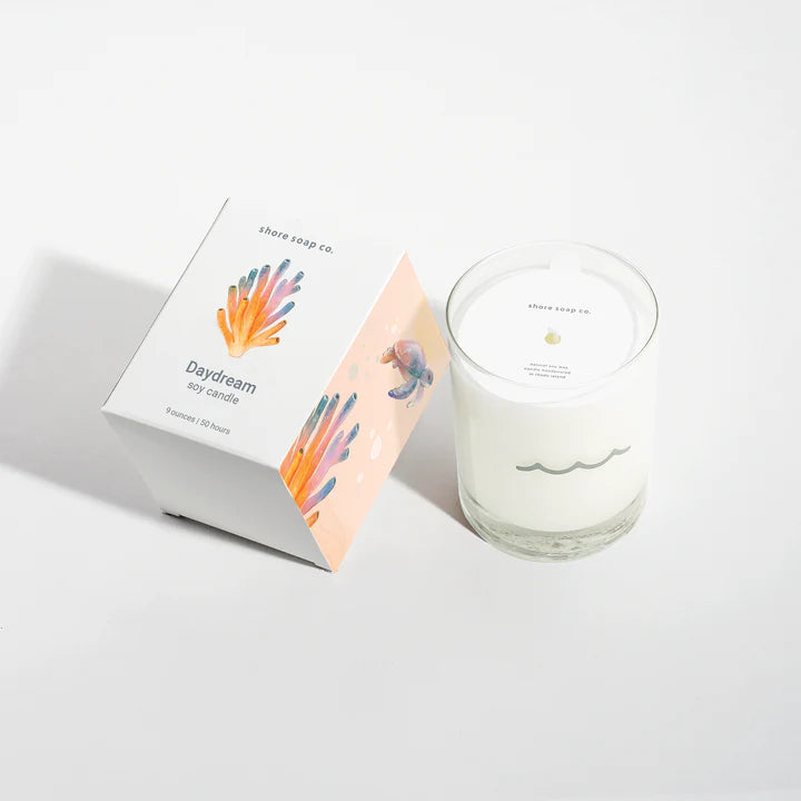 daydream candle and box lying flat