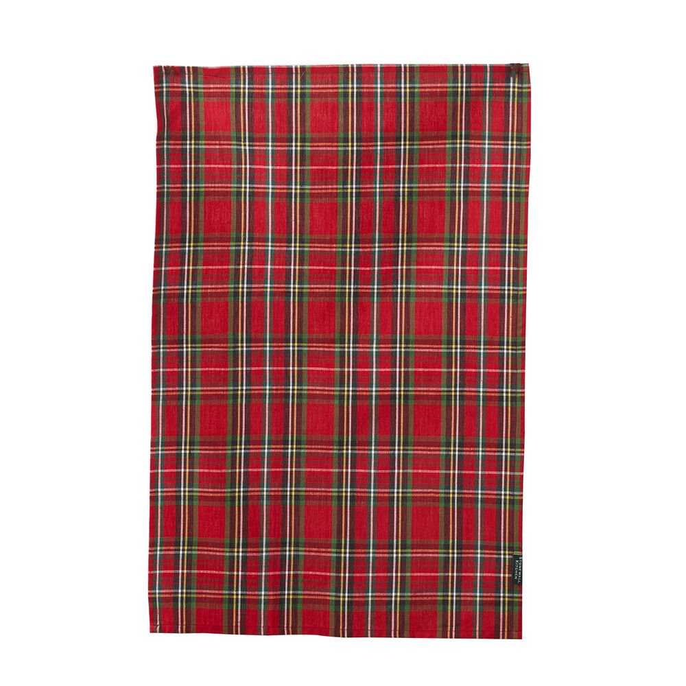 Holiday red plaid kitchen towel