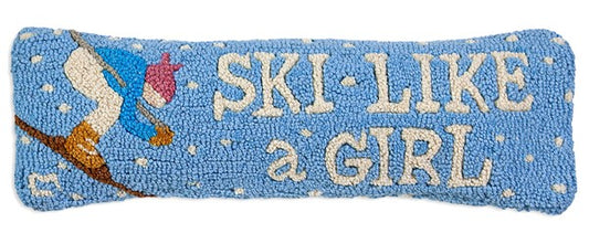 Ski Like a Girl Pillow_ 8"x24"