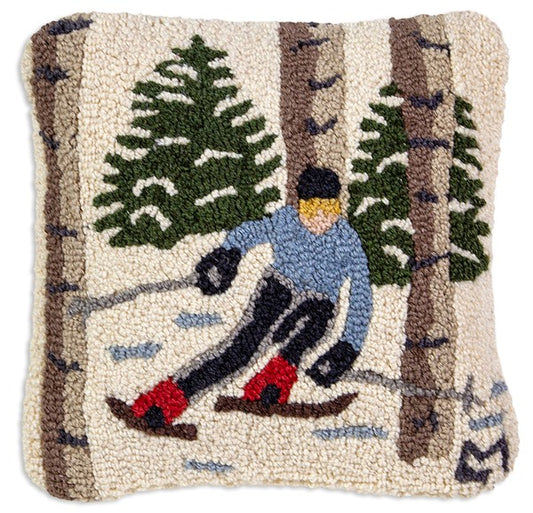 Skiing the Trees Pillow _ 14x14