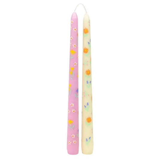 Flower Yellow & Pink Spring Taper Candle