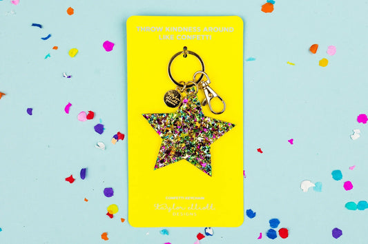 Star Colorful Confetti Keychain