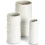 White vase that is shaped like a cylander (sizes: small, medium, large)