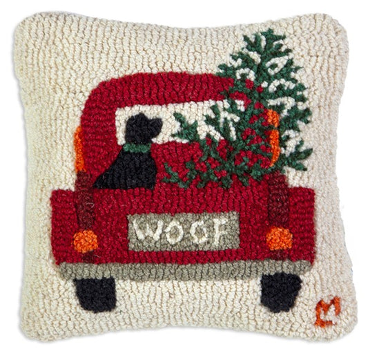 Woof Truck Pillow _ 14x14