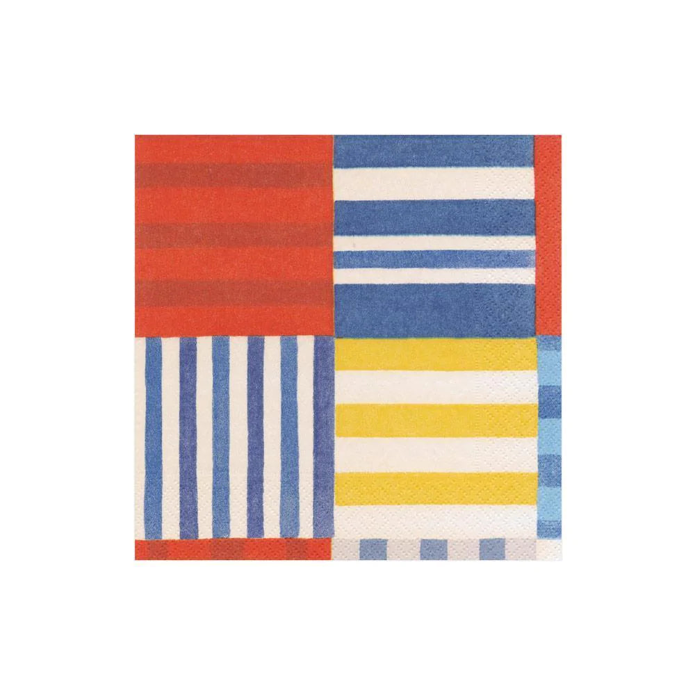 Striped Patchwork Cocktail Napkin