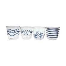 Blue Applique Glass Old Fashion