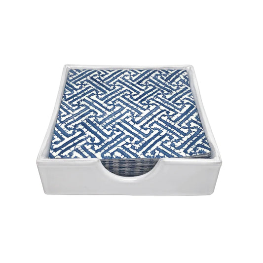Fretwork Blue Ceramic Napkin
