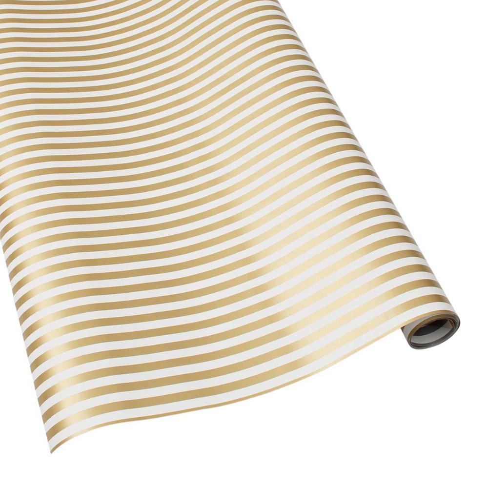 gift wrap gold and silver stripes