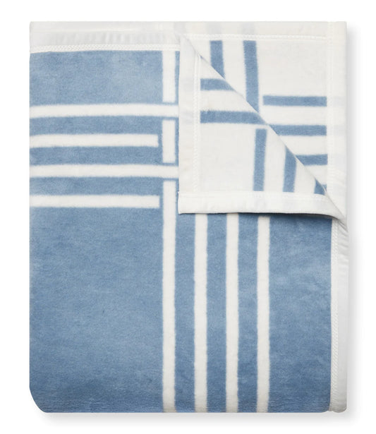 Basketweave Fog Blue Blanket