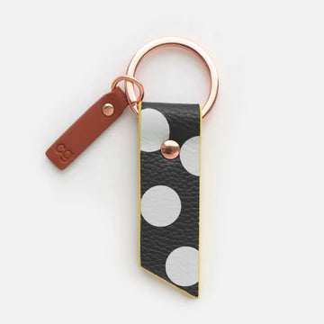 Charcoal Spot Tab Key Ring