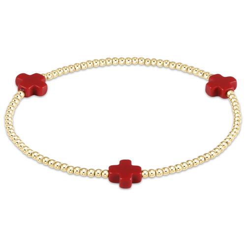 Signature Cross Red/Gold Bead Bracelet Bracelet