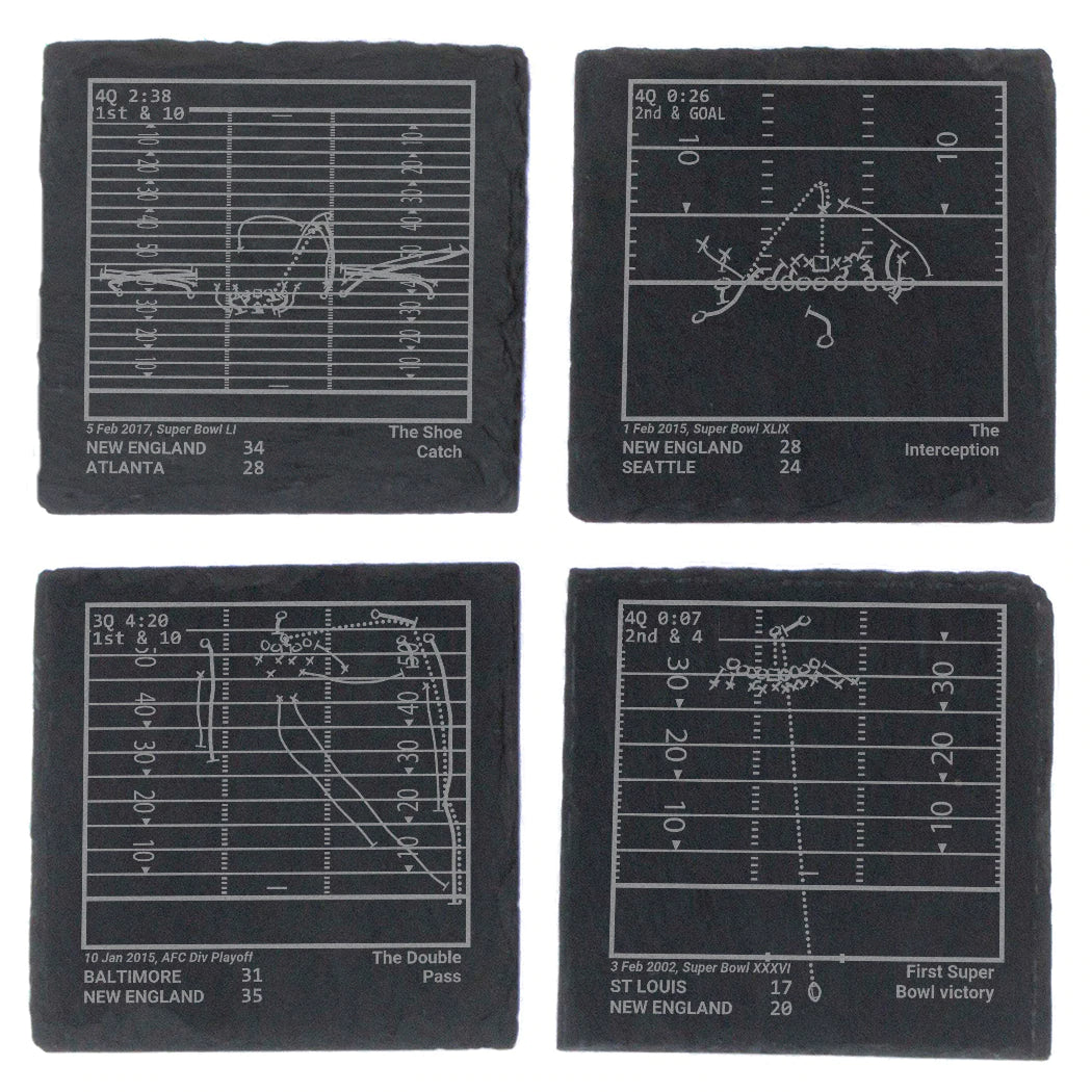 Patriots Playbook Slate Coaster