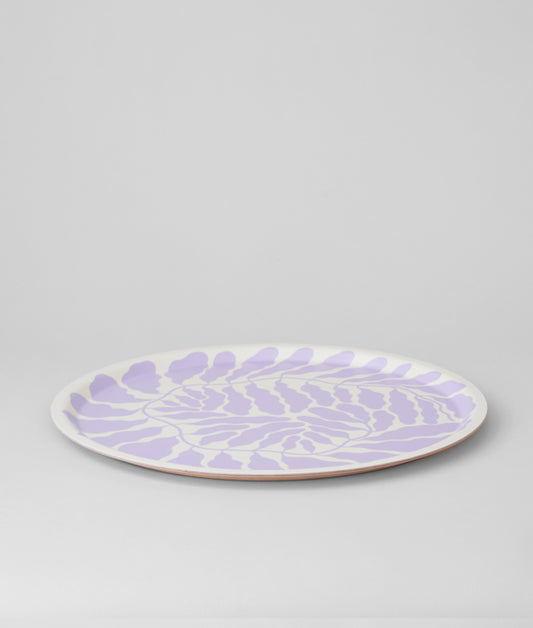 Lilac Leaves Round Tray