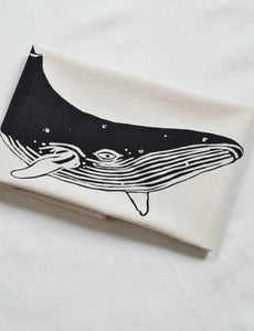 Whale Tea Towel (Black)