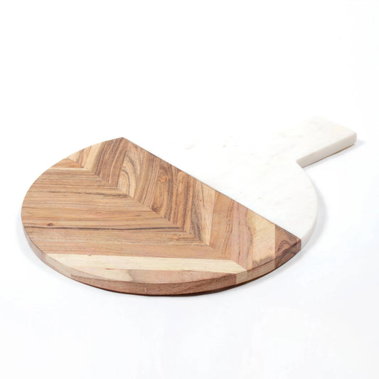 Marble & Wood Round Board