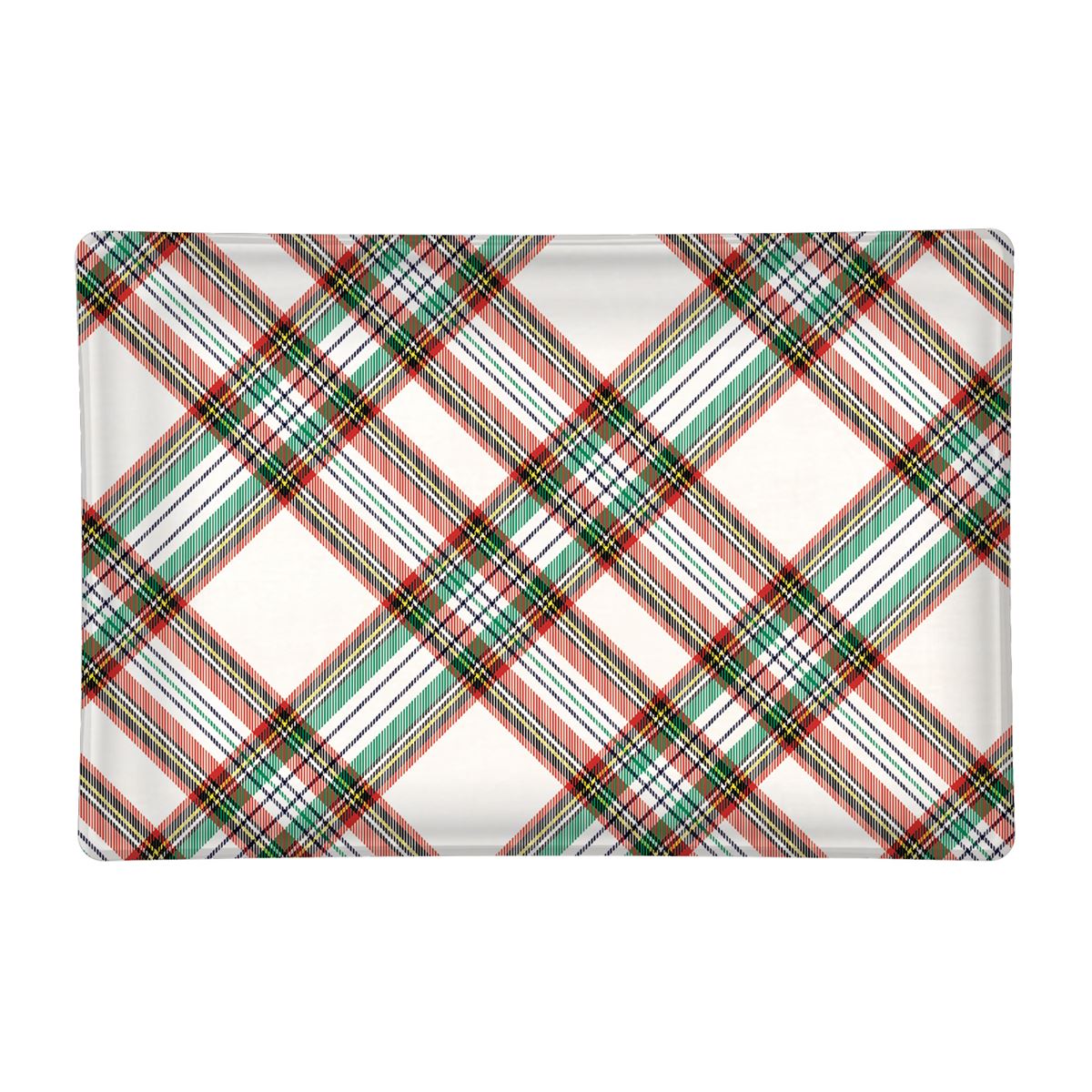 vintage plaid soap dish white plaid with green and red