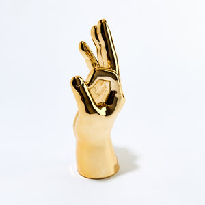 Gold 'OK' Hand Art