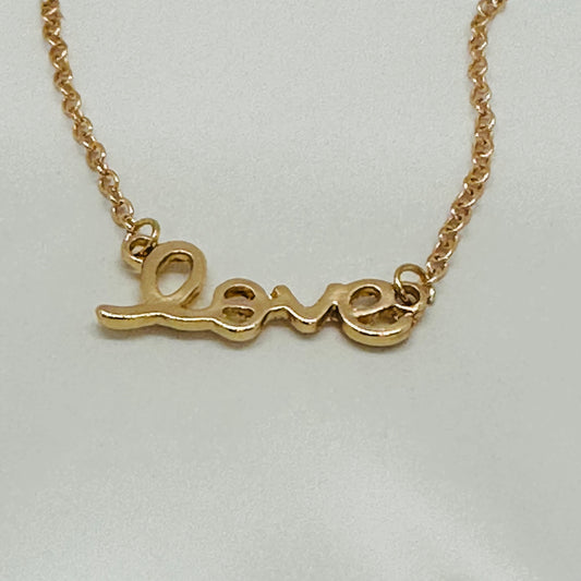 Love Script Necklace _ Gold