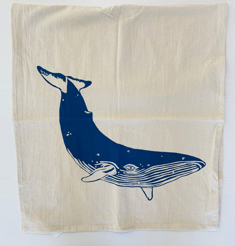 Whale Tea Towel (Blue)
