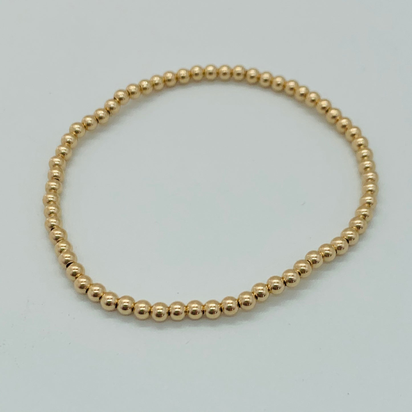 Gold Classic Bead Bracelet 3mm