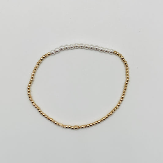 Gold Bliss Pearl Bead Bracelet 2mm