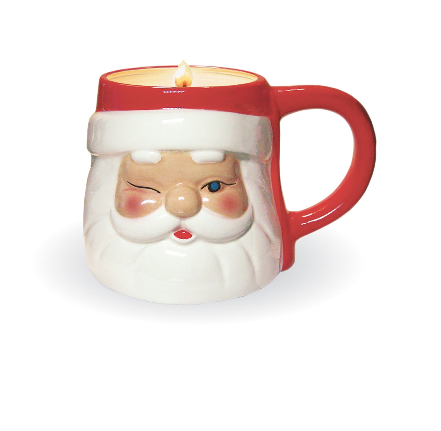 Winking Santa Mug Candle LG