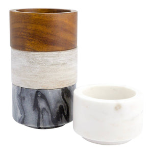 Marble & Wood Mini Bowl Set