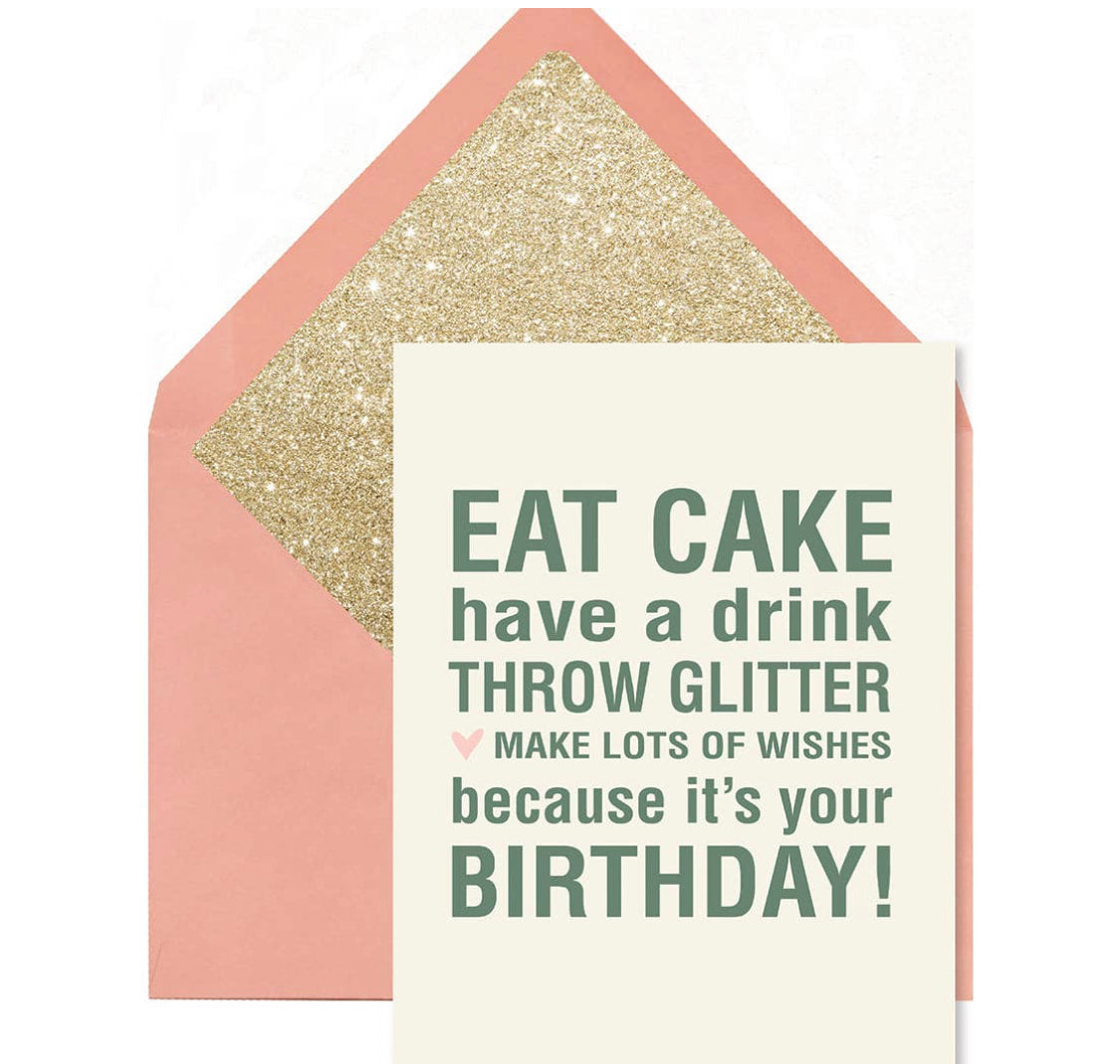 Eat Cake Throw Glitter