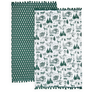 Forest Christmas Dish Towel S/2